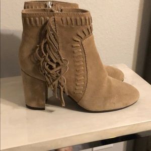 Taupe H&M fringe booties